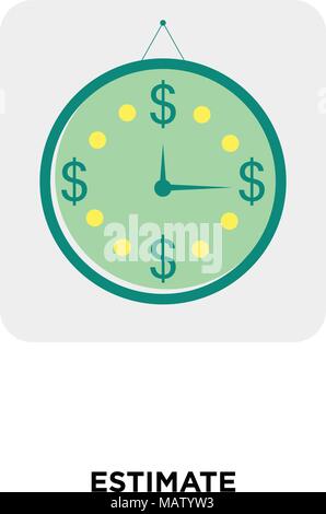 estimate icon isolated on white background for your web, mobile and app design Stock Vector