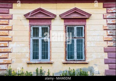 Detail of a traditional Romanian house in Sighisoara Stock Photo