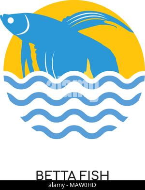 betta fish logo isolated on white background for your web, mobile and app design Stock Vector