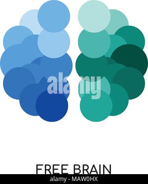 free brain logo isolated on white background for your web, mobile and app design Stock Vector