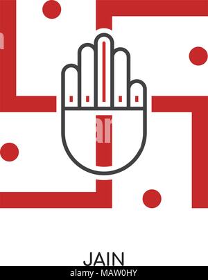 jain logo isolated on white background for your web, mobile and app design Stock Vector