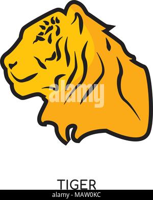 tiger logo png isolated on white background for your web, mobile and app design Stock Vector