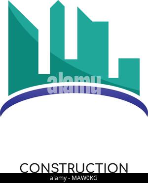 contruction logo isolated on white background for your web, mobile and app design Stock Vector