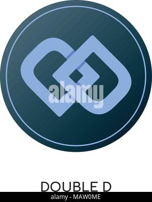 double d logo isolated on white background for your web, mobile and app design Stock Vector