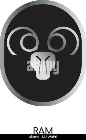 ram logo image isolated on white background for your web, mobile and app design Stock Vector