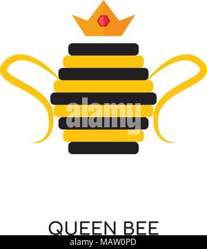 queen bee logo isolated on white background for your web, mobile and app design Stock Vector