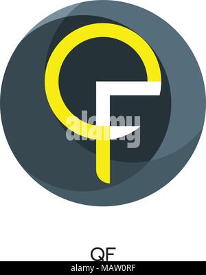 qf logo isolated on white background for your web, mobile and app design Stock Vector