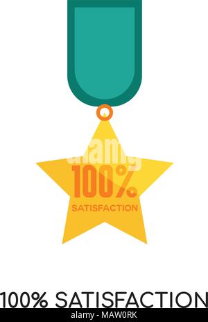 100% satisfaction logo isolated on white background for your web, mobile and app design Stock Vector