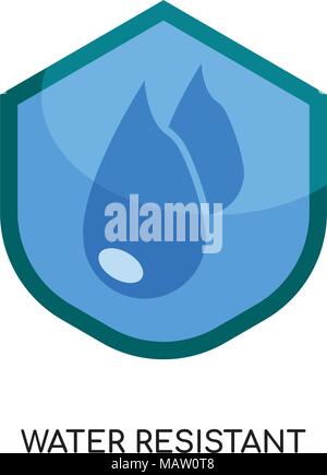 water resistant logo isolated on white background for your web, mobile and app design Stock Vector
