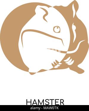 hamster logo isolated on white background for your web, mobile and app design Stock Vector