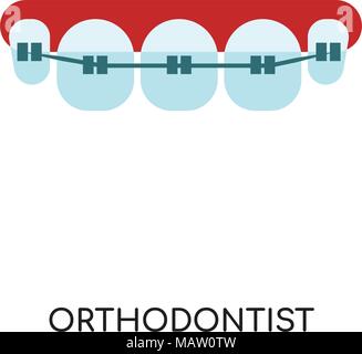 orthodontist logo isolated on white background for your web, mobile and app design Stock Vector