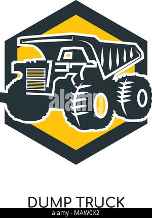 dump truck logo isolated on white background for your web, mobile and app design Stock Vector