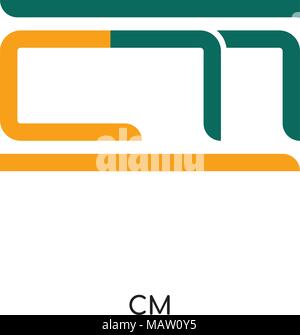 logo cm isolated on white background for your web, mobile and app design Stock Vector