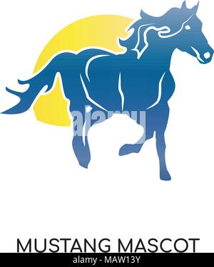 mustang mascot logo isolated on white background for your web, mobile and app design Stock Vector