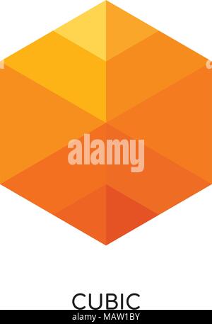 cubic logo isolated on white background for your web, mobile and app design Stock Vector