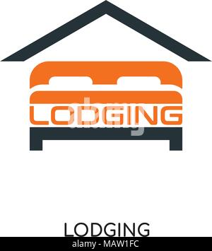 lodging logo isolated on white background for your web, mobile and app design Stock Vector