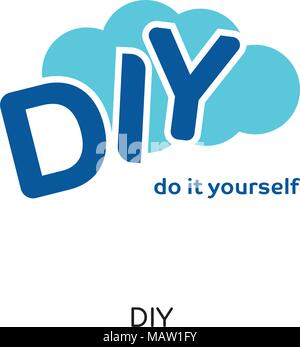diy logo isolated on white background for your web, mobile and app design Stock Vector