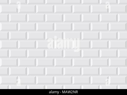 White wall tile like in the Parisian subway Stock Vector