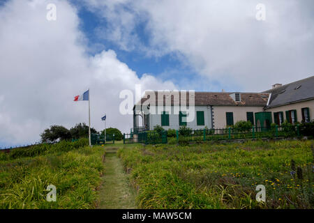 Longwood House, the final residence of Napoleon Bonaparte, during his exile on the island of Saint Helena. Stock Photo