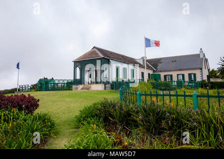 Longwood House, the final residence of Napoleon Bonaparte, during his exile on the island of Saint Helena. Stock Photo