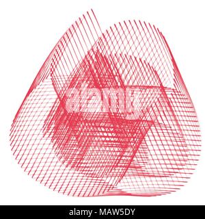 red watercolor triangle grid background pattern, vector illustration Stock Vector