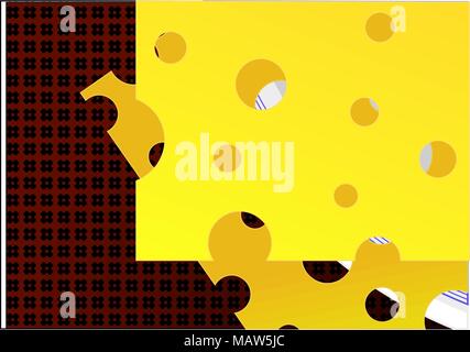 Swiss cheese vector background design, horizontal Stock Vector