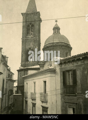 Bell tower of the church of S.S. Annunziata, Sulmona, Italy 1900 Stock Photo