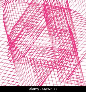 pink watercolor triangle grid background pattern, vector illustration Stock Vector