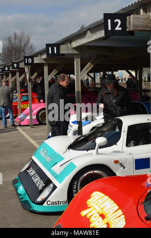 In the paddock at the 2015 73rd Goodwood Members Meeting at the West Sussex motor circuit. Stock Photo