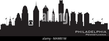 Philadelphia Pennsylvania skyline Detailed vector silhouette Stock Vector