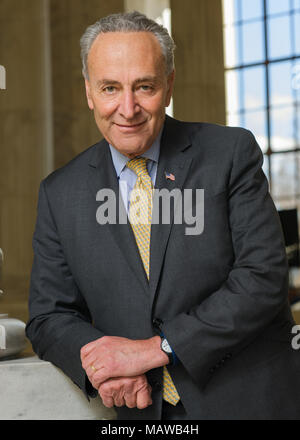 Senate Minority Leader Chuck Schumer (D-NY).  Full name: Charles Ellis Schumer Stock Photo
