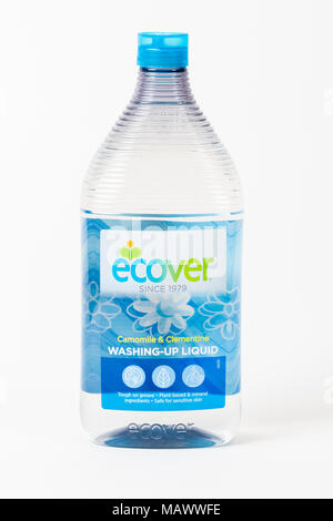 Ecover washing up liquid in a plastic bottle Stock Photo