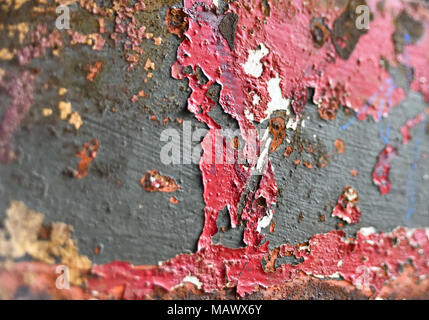 Old wall background or backdrop with peeling paint. Stock Photo