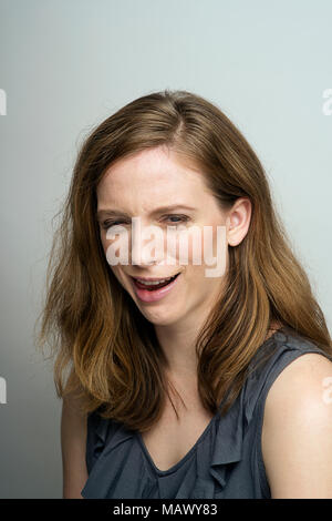 A woman making a face Stock Photo