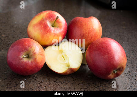 Eating apples ready to eat. Variety Jazz Stock Photo