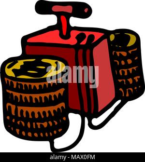 explosive crypto currency clipart illustration. hand drawn clipart Stock Vector
