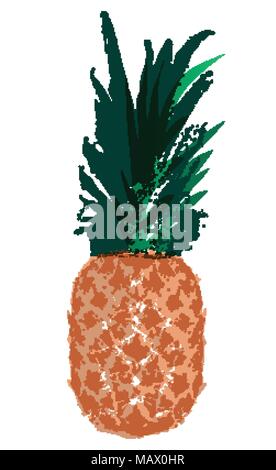 Vector Single Sketch Pineapple Stock Vector