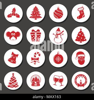 Christmas icons set. Vector Stock Vector