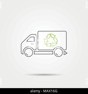 Recycle truck line icon Stock Vector