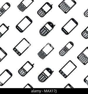 Mobile phones seamless pattern Stock Vector