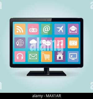 Smart TV, vector illustration Stock Vector