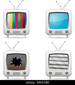 Vector TV icons with various screens Stock Vector