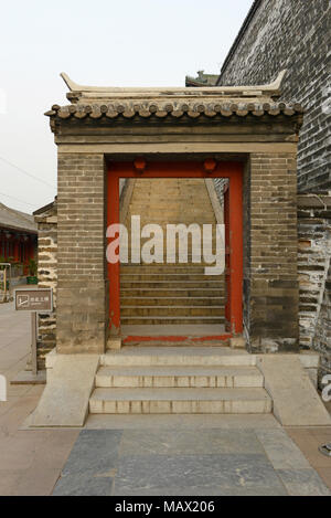 Entrance to the ramparts of the Southeastern Tower of the city walls at the Ming Dynasty City Wall Relics park, Beijing, China Stock Photo