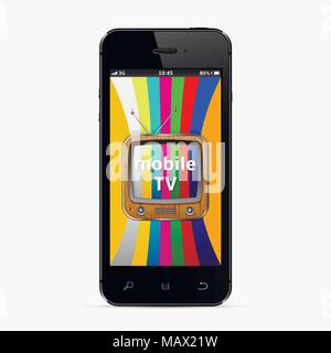 Mobile smart tv concept Stock Vector