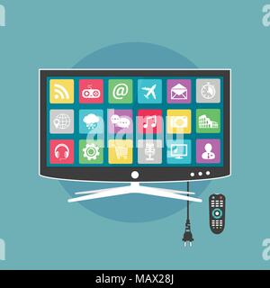 Smart TV, flat style illustration Stock Vector