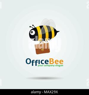 Office Bee Logo Template Design Vector illustration Stock Vector
