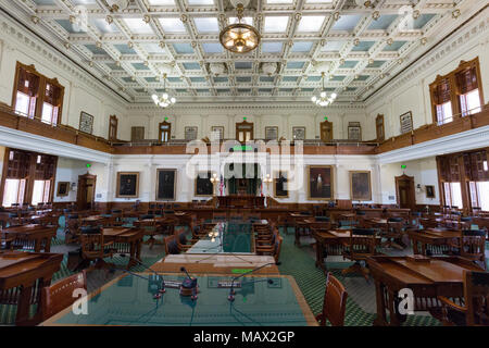 Texas Senate Chamber, in the interior of the Texas State Capitol building, Austin, Texas USA Stock Photo