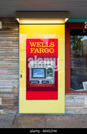 Wells Fargo atm for Wells Fargo bank, Texas USA Stock Photo
