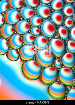 Abstract image of soap bubbles with colorful background. Stock Photo