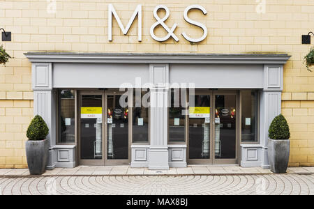 Exterior of Marks and Spencer store at Morpeth, Northumberland, UK Stock Photo